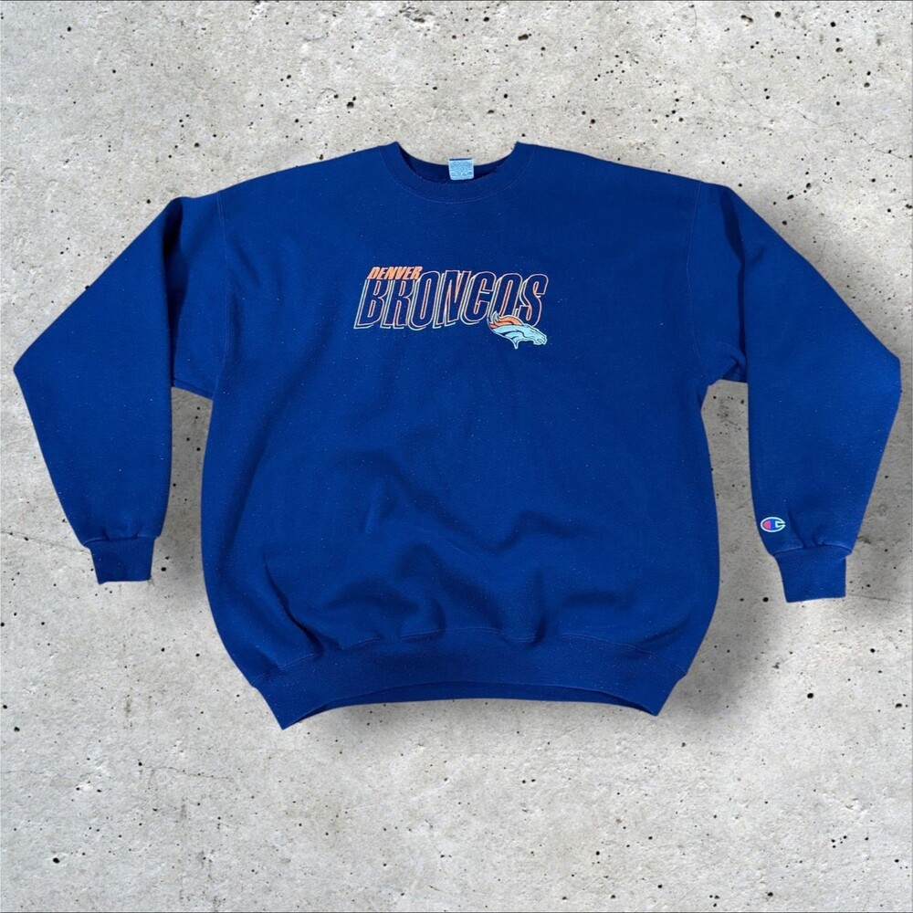Vintage 90s Denver Broncos Champion Sweatshirt Mens XL Embroidered Crewneck NFL